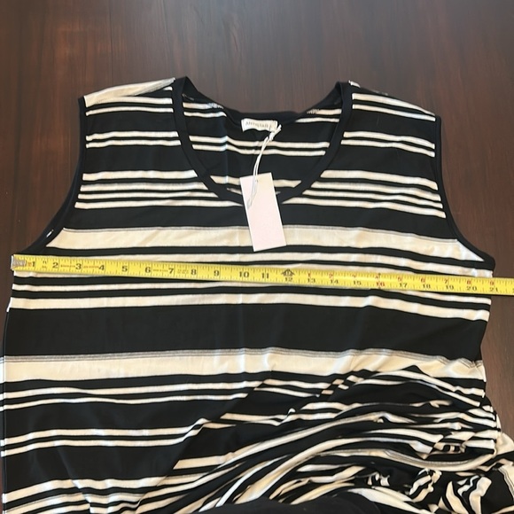 Antistar Black and White Striped Sleeveless Stretchy Maxi Dress Made in Canada - Picture 12 of 13